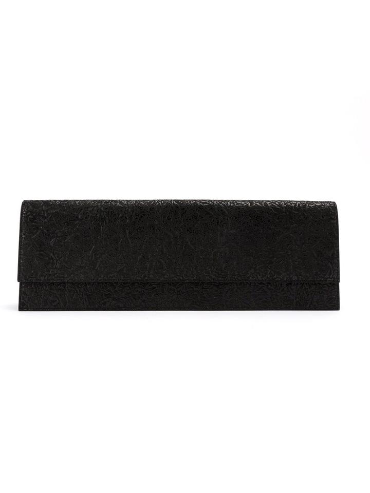 Rick Owens Textured Long Clutch, Women's, Black, Calf Leather/lamb Skin