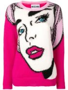 Moschino Colour-block Knitted Sweater - Pink & Purple