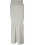 Rick Owens Pleated Back Maxi Skirt, Women's, Size: 44, Nude/neutrals, Cotton/polyamide/acetate/viscose