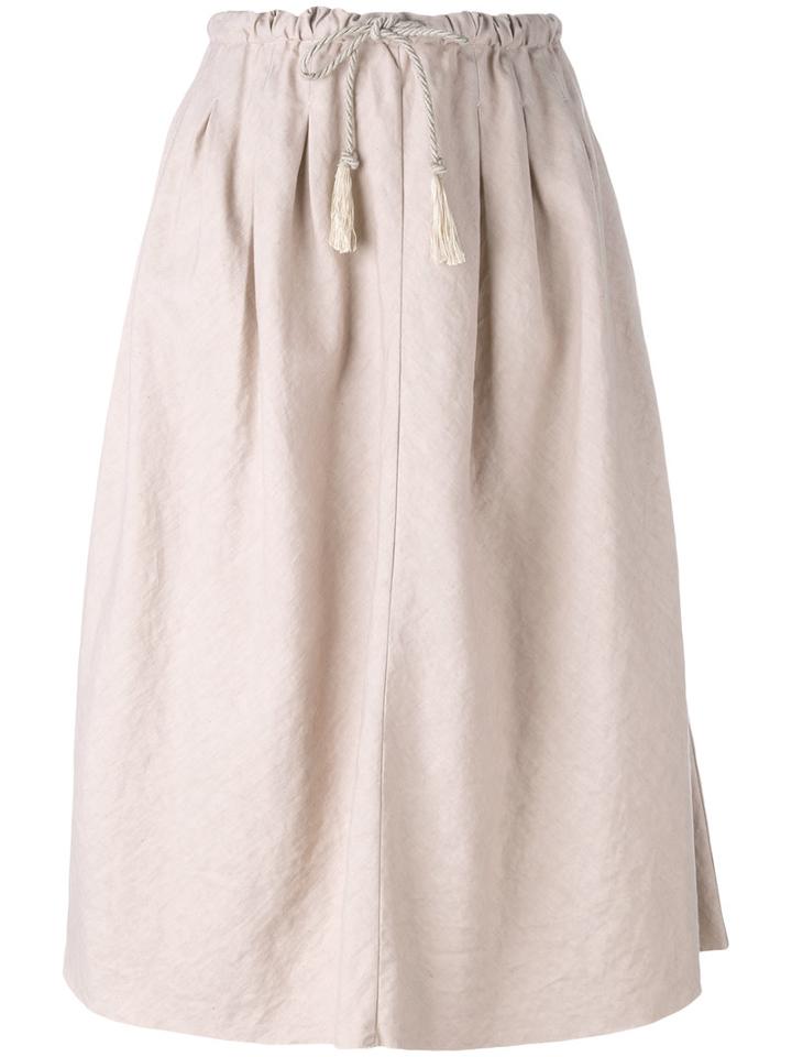 Forte Forte Pleated Skirt, Women's, Size: 0, Pink/purple, Cotton/linen/flax