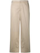 Pt01 Cropped Straight Leg Trousers - Nude & Neutrals