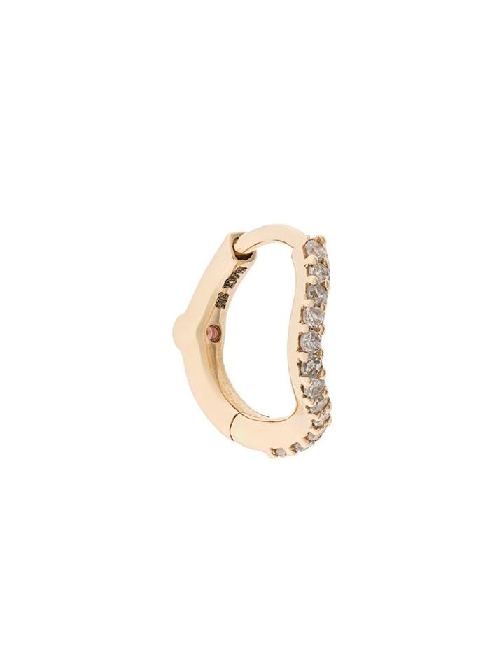 Maria Black 14kt Yellow Gold And Diamond Wave Huggie Earring