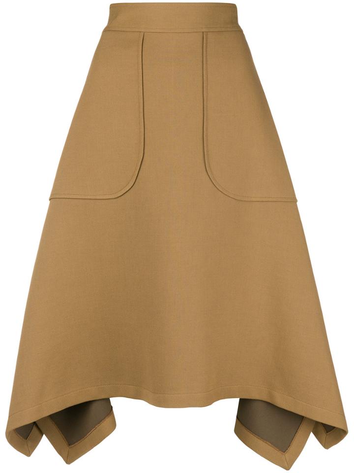 See By Chloé A-line Handkerchief Hem Skirt - Brown