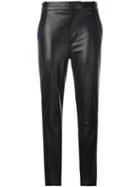 Haider Ackermann - Slim-fit Leather Trousers - Women - Leather/cotton/rayon - 36, Black, Leather/cotton/rayon