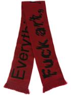 F.a.m.t. Logo Print Scarf, Adult Unisex, Red, Acrylic