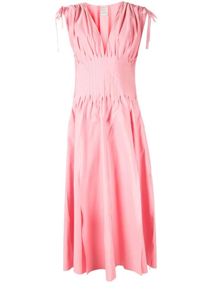 Maison Rabih Kayrouz V-neck Ruched Dress - Pink