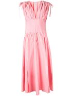 Maison Rabih Kayrouz V-neck Ruched Dress - Pink