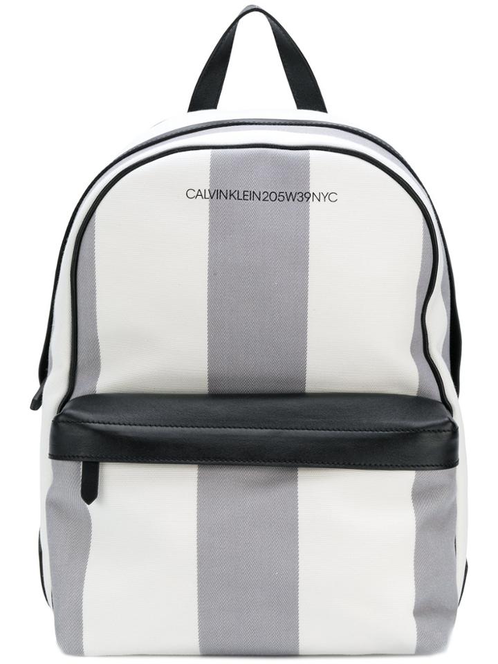 Calvin Klein 205w39nyc Medium Striped Backpack - White