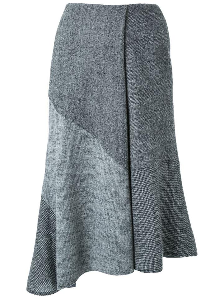 Fad Three Flared Asymmetric Skirt, Women's, Size: Small, Grey, Cupro/wool