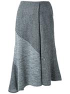 Fad Three Flared Asymmetric Skirt, Women's, Size: Small, Grey, Cupro/wool