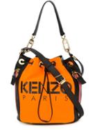 Kenzo Kombo Bucket Tote, Women's, Orange, Cotton/leather