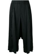 Pleats Please By Issey Miyake - Pleated Cropped Trousers - Women - Polyester - 5, Women's, Black, Polyester
