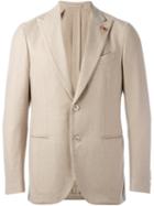 Lardini Single Breasted Blazer, Men's, Size: 48, Nude/neutrals, Polyester/cashmere