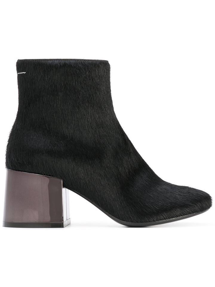 Mm6 Maison Margiela Block Heel Ankle Boots - Black