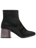 Mm6 Maison Margiela Block Heel Ankle Boots - Black