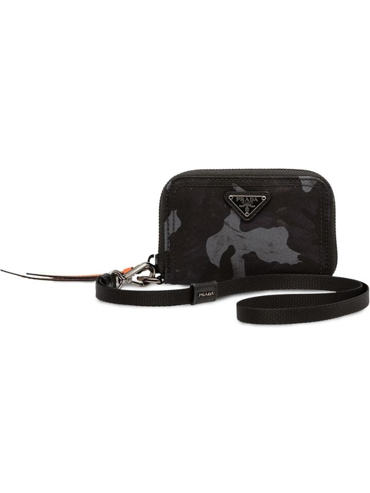 Prada Camouflage Print Card Holder - Blue