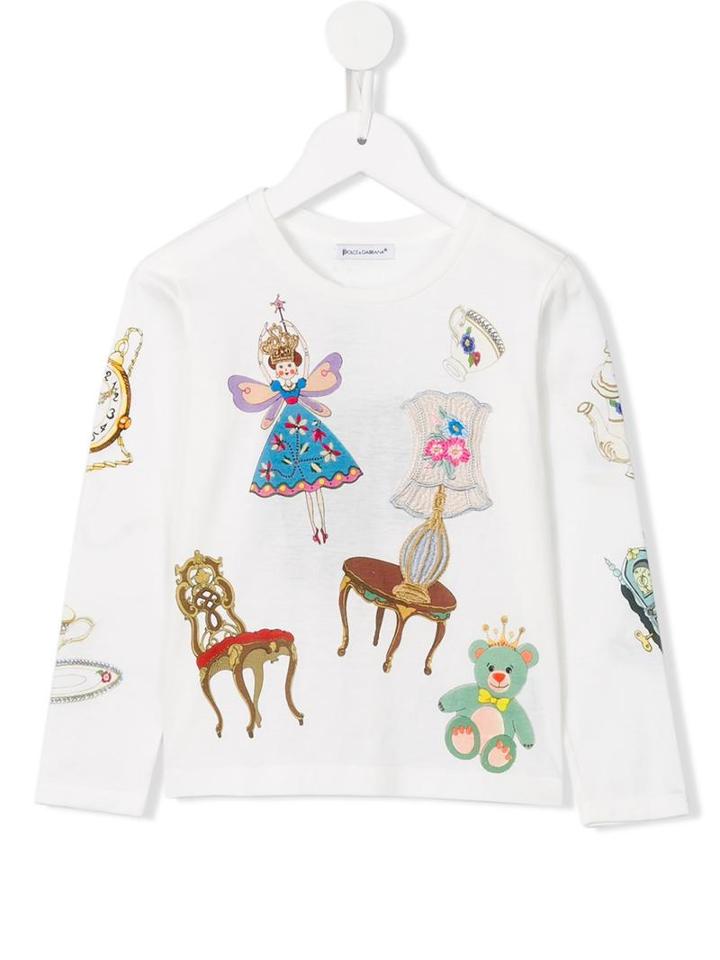 Dolce & Gabbana Kids Fairytale Print Top, Toddler Girl's, Size: 3 Yrs, Nude/neutrals