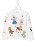 Dolce & Gabbana Kids Fairytale Print Top, Toddler Girl's, Size: 3 Yrs, Nude/neutrals