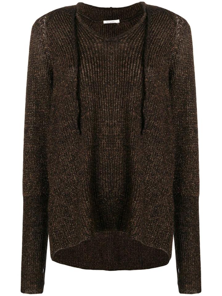 Mes Demoiselles Knitted Hoodie - Brown