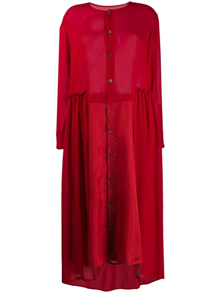 Zucca Oversized Shirt Dress - Red