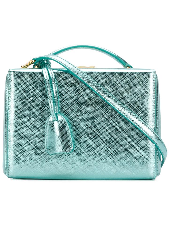 Mark Cross Mini Metallic Box Back - Blue