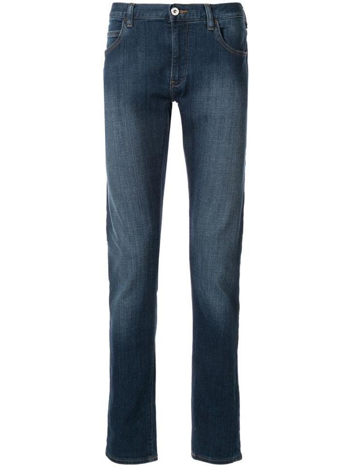 Emporio Armani Slim Faded Jeans - Blue