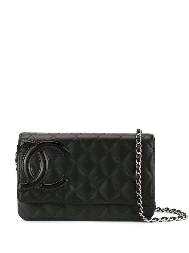 Chanel Pre-owned Cambon Line Chain Shoulder Wallet Bag - Black