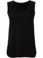 Piazza Sempione Classic Fluid Tank Top, Women's, Size: 40, Black, Silk