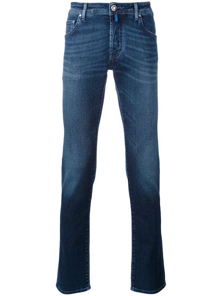 Jacob Cohen - Washed Straight Leg Trousers - Men - Cotton/spandex/elastane - 34, Blue, Cotton/spandex/elastane