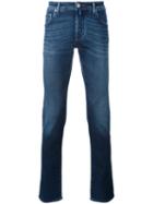 Jacob Cohen - Washed Straight Leg Trousers - Men - Cotton/spandex/elastane - 34, Blue, Cotton/spandex/elastane