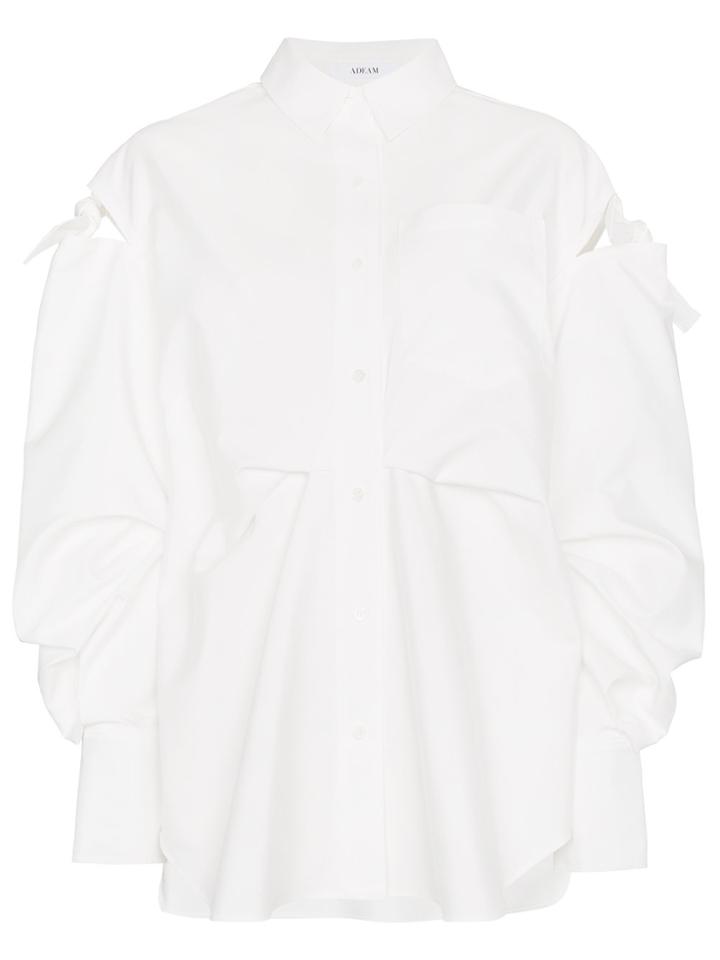 Adeam Oversized Shirt With Cut Out Bow Detail - White