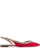 Valentino Valentino Garavani Rockstud Slingback Ballet Flats - Red