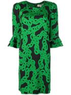 Diane Von Furstenberg Crawling Chain Shift Dress - Black