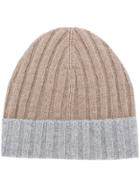 Barba Contrast Knit Cap - Nude & Neutrals