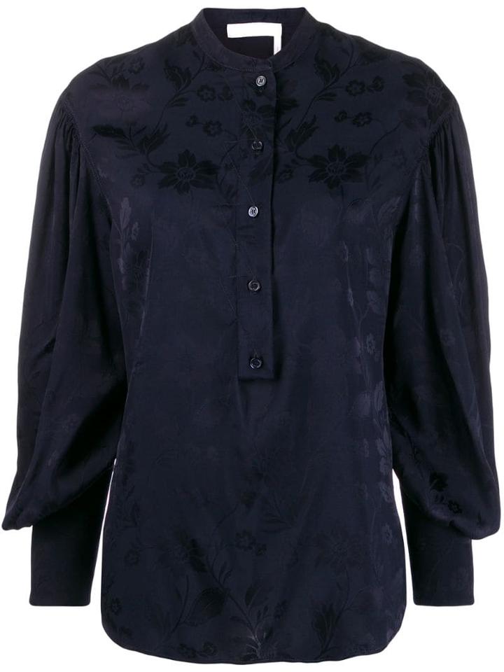 Chloé Jacquard Flower Blouse - Blue