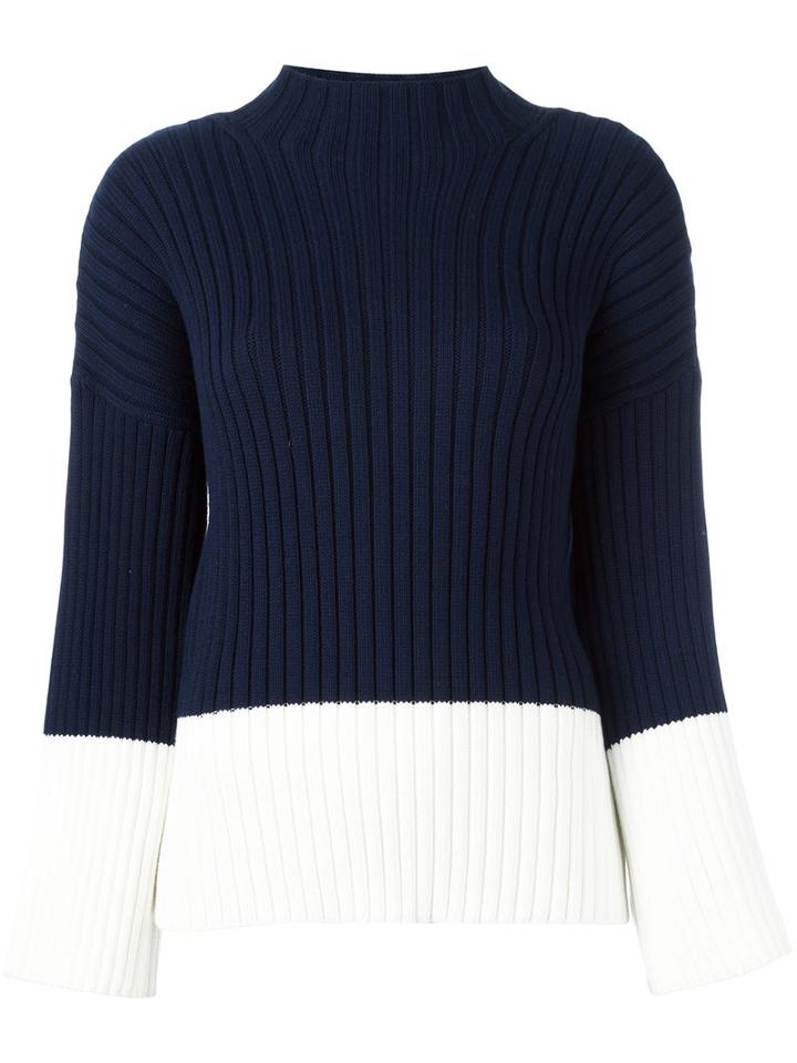 Polo Ralph Lauren Contrast Jumper, Women's, Size: Small, Blue, Cotton/nylon