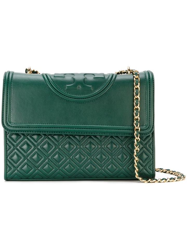 Tory Burch Embossed Logo Shoulder Bag, Women's, Green