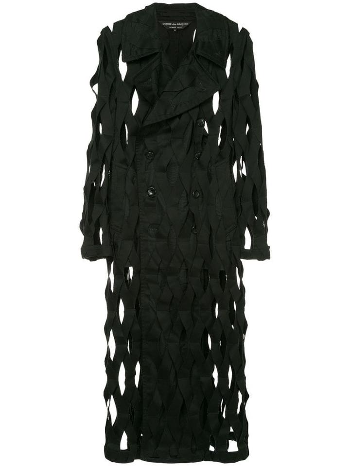 Comme Des Garçons Pre-owned Cut Ribbons Coat - Black