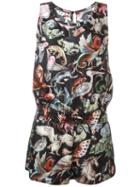 Valentino 'fantastic Animals' Playsuit, Women's, Size: Small, Black, Silk