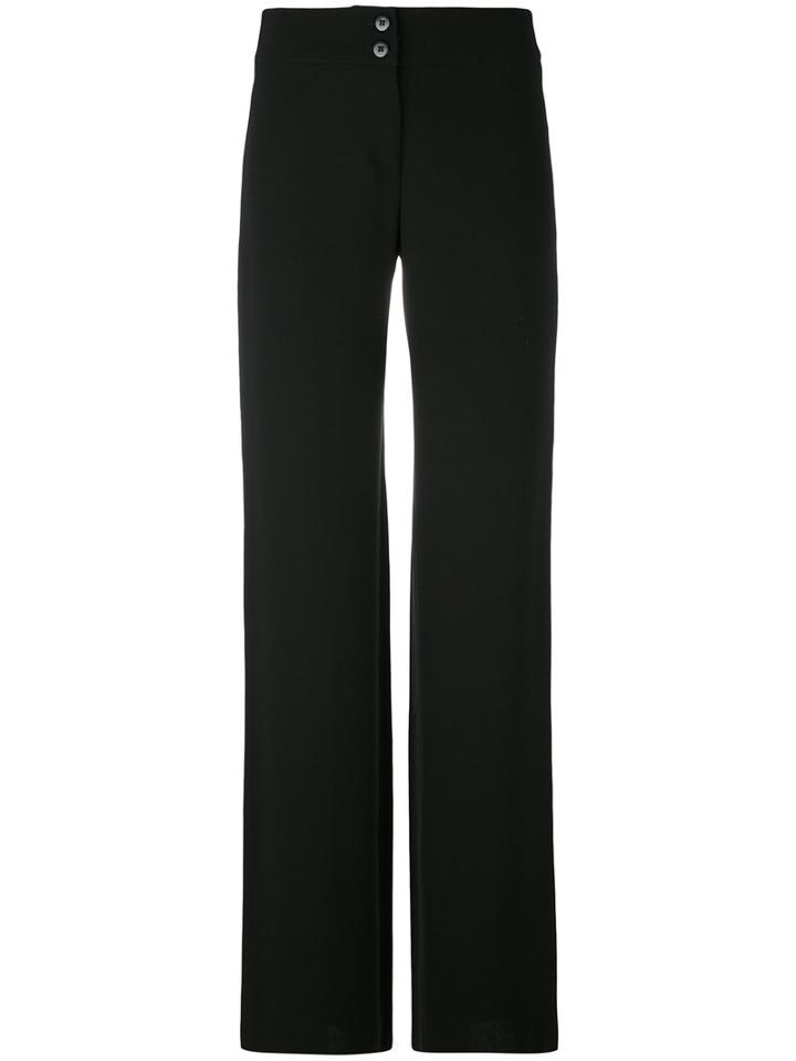 Armani Collezioni - Wide Leg Trousers - Women - Polyester/viscose/virgin Wool - 40, Black, Polyester/viscose/virgin Wool