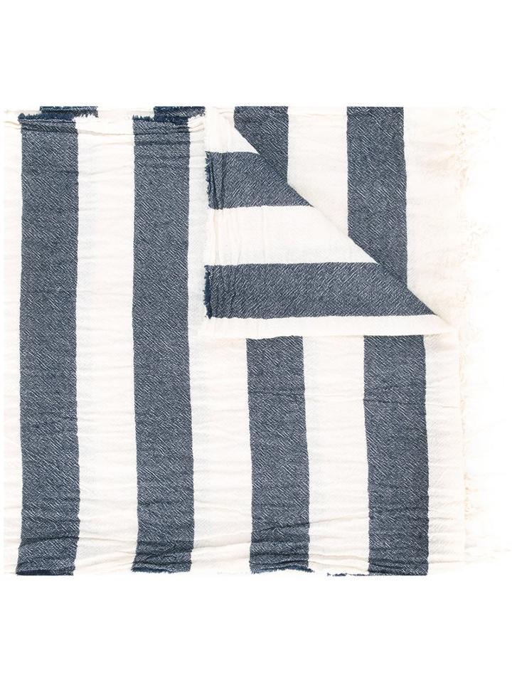 Dondup - Striped Scarf - Men - Cotton - One Size, Blue, Cotton