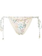 Peony String Wild Flowers Bikini Bottoms - Neutrals