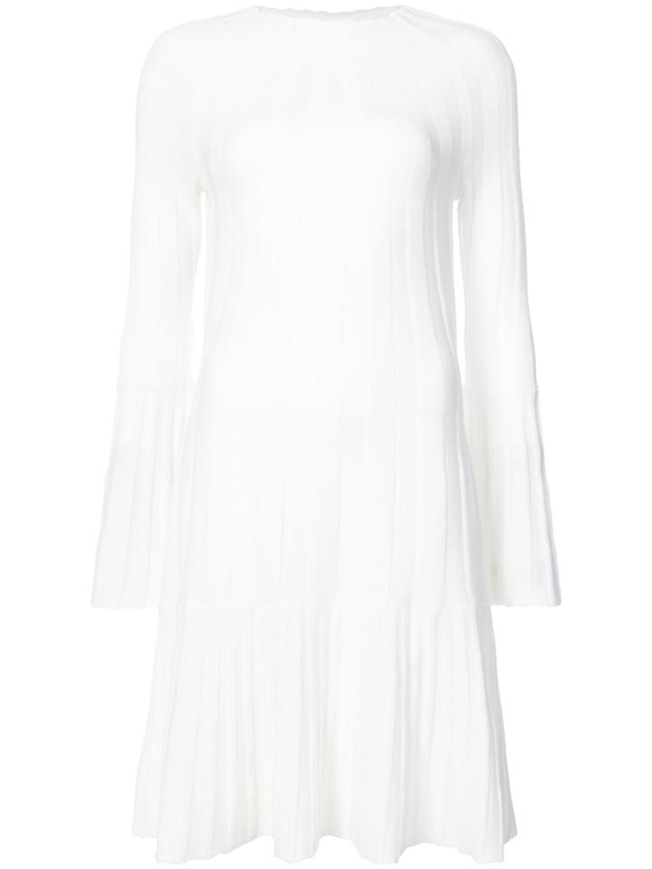 Oscar De La Renta Flared Sleeve Knitted Dress - White