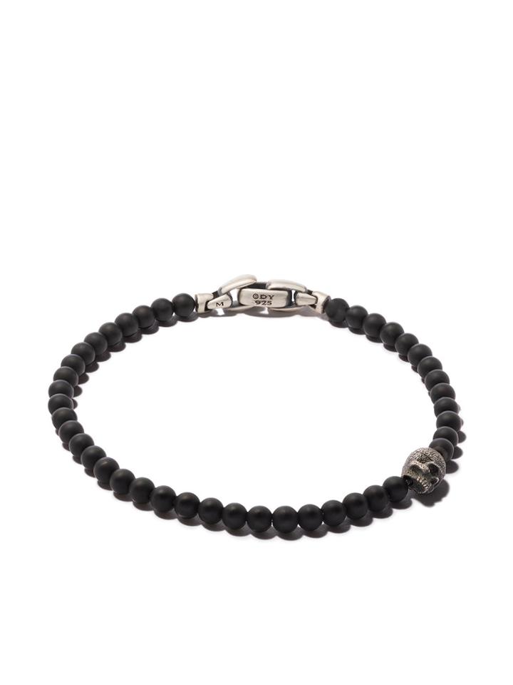 David Yurman Spiritual Beads Black Onyx And Silver Skull Bracelet