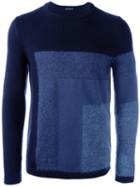 Pal Zileri Tonal Geometric Jumper, Men's, Size: 50, Blue, Polyamide/mohair/wool