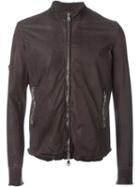 Giorgio Brato Zip Jacket, Men's, Size: 50, Brown, Leather/cotton/nylon