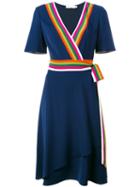 Tory Burch Striped Trim Dress, Women's, Size: 6, Blue, Polyester