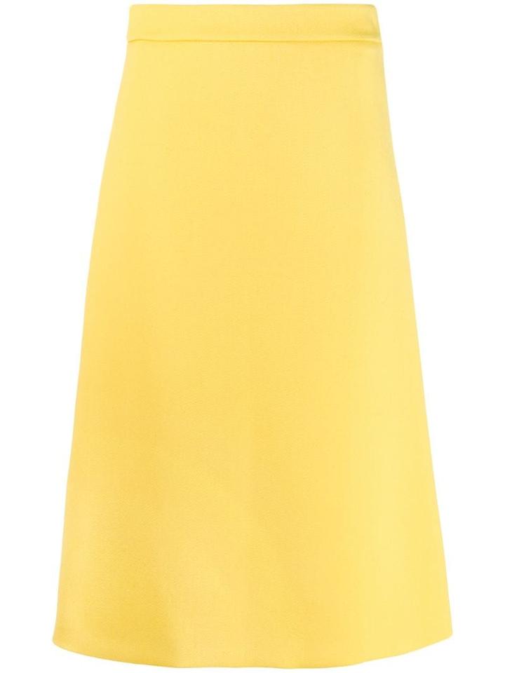 Prada High Rise A-line Skirt - Yellow