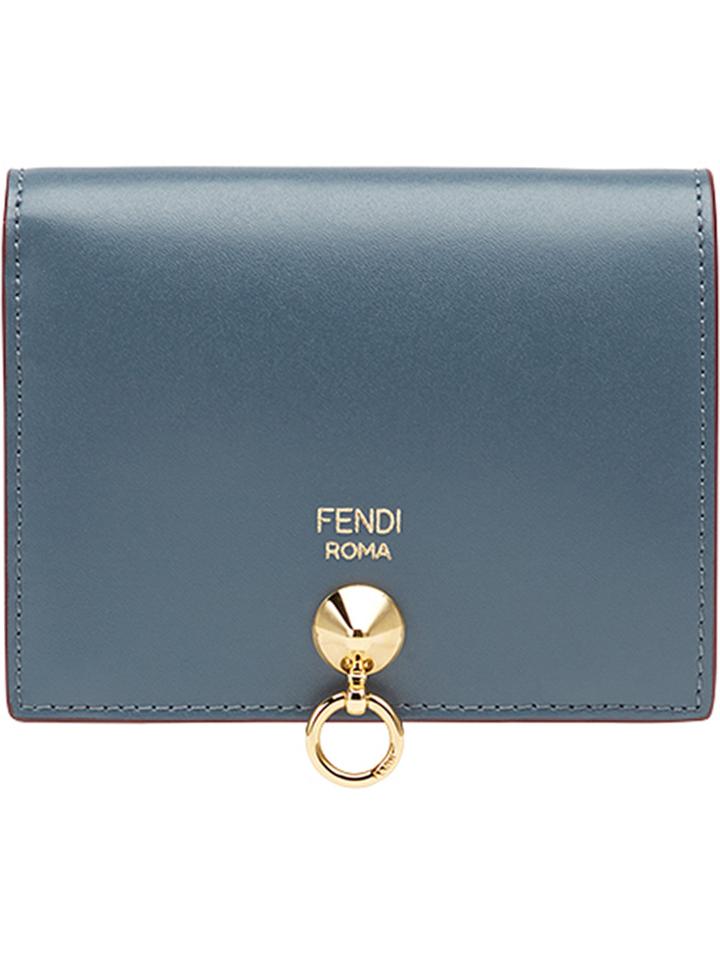 Fendi Small Logo Embossed Wallet - Blue