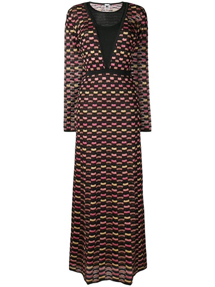M Missoni Long Patterned Dress - Black
